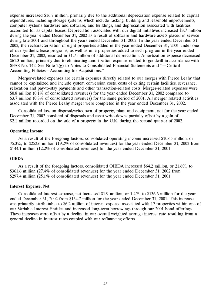 Iron Mountain Annual Report 2003