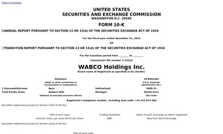 WABCO Holdings Inc. WABCO Holdings Inc.