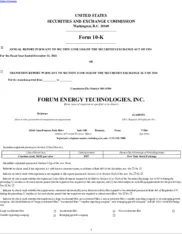 Forum Energy Technologies Inc