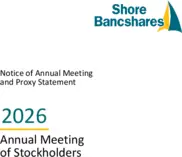 Shore Bancshares Inc. Shore Bancshares Inc.