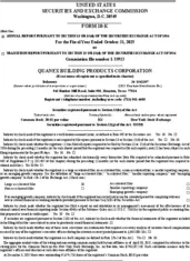 Quanex Building Products Corporation Quanex Building Products Corporation