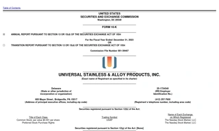 Universal Stainless & Alloy Products Inc.