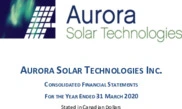 Aurora Solar Technologies Inc.