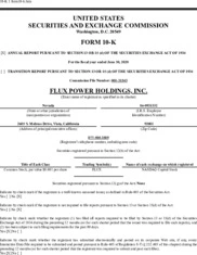 Flux Power Holdings, Inc.