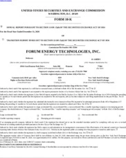 Forum Energy Technologies Inc