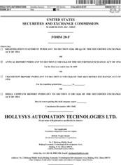 Hollysys Automation Technologies, Ltd.