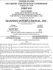 Manitex International, Inc.