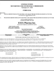 ESSA Pharma Inc.