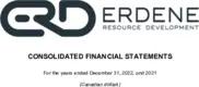 Erdene Resource Development Corporation.