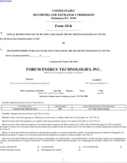 Forum Energy Technologies Inc
