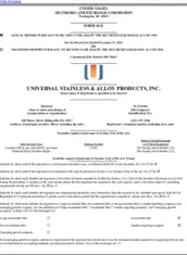 Universal Stainless & Alloy Products Inc.