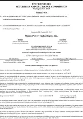 Ocean Power Technologies, Inc