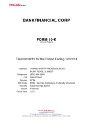 BankFinancial Corporation