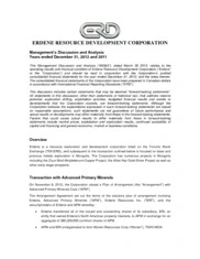 Erdene Resource Development Corporation.