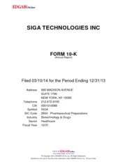 SIGA Technologies Inc.