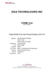 SIGA Technologies Inc.