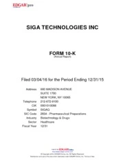 SIGA Technologies Inc.