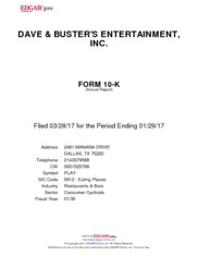 Dave & Buster's Entertainment, Inc.