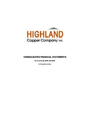 Highland Copper Company Inc.