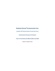 Aurora Solar Technologies Inc.