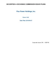 Flux Power Holdings, Inc.