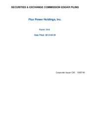Flux Power Holdings, Inc.